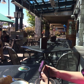 Dubh Linn Gate - Sitting outdoors at lunchtime fairly quiet here as you can see - Irish Pub Near Me - Whistler, British Columbia