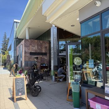 Ada's Cafe - Exterior including Mitchell Park Library - Cafes Near Me - Palo Alto, California Ada's Cafe - Exterior including Mitchell Park Library - Cafes Near Me - Palo Alto, California