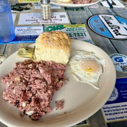 Corned beef hash...looks & tastes like it's from a can