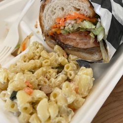 Pop Pop Bottle Shop - Baguette sandwich (bahn mi-esque) and a side of Mac (not sure that's an option often)