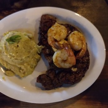 The Standard Tavern - Ribeye with Shrimp and Truffle Mashed Potatoes - American Near Me - Las Vegas, Nevada The Standard Tavern - Ribeye with Shrimp and Truffle Mashed Potatoes - American Near Me - Las Vegas, Nevada