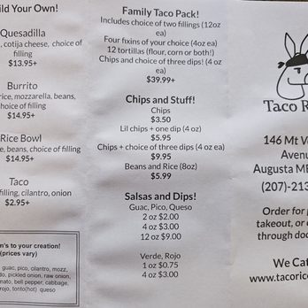 Taco Rico - Menu - Mexican Near Me - Augusta, Maine Taco Rico - Menu - Mexican Near Me - Augusta, Maine