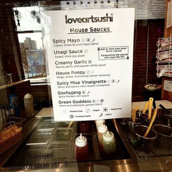 Love Art Sushi - Sauce options - Poke Near Me - Boston, Massachusetts Love Art Sushi - Sauce options - Poke Near Me - Boston, Massachusetts