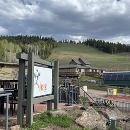 View of patio and mountain