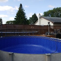 B&D Allenscape - Oval above swimming pool repaired and rebuilt in 3 days. We install new, repair and rebuild used swimming pools. #newliner