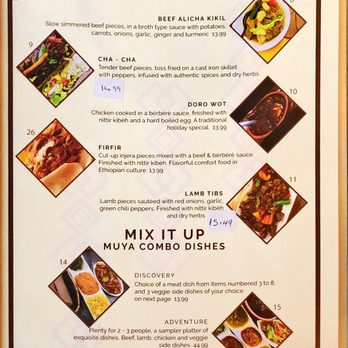 Muya Restaurant - Menu - Ethiopian Near Me - Kitchener, Ontario