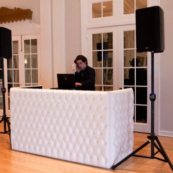 Instant Request DJ Entertainment - Tufted white DJ booth by Instant Request - DJs Near Me - Minneapolis, Minnesota