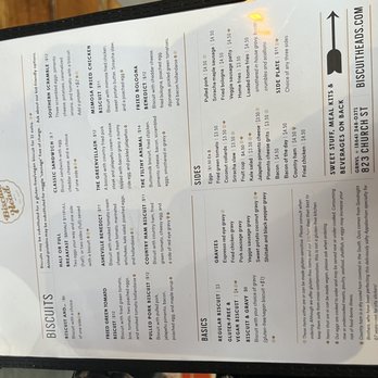 Biscuit Head - Menu - Breakfast & Brunch Near Me - Greenville, South Carolina