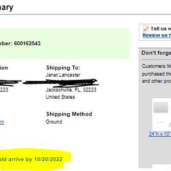 Build A Sign - Confirmation email confirms what order page reported for 10/20 delivery. - Vehicle Wraps Near Me - Austin, Texas
