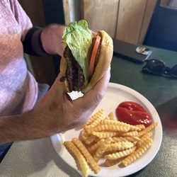 Ozark Cafe - Double cheeseburger with fries