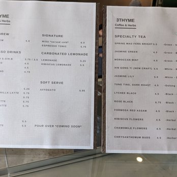 3Thyme - Menu - Coffee & Tea Near Me - Los Angeles, California