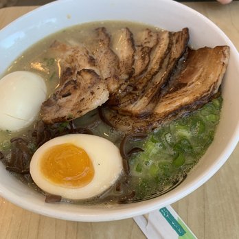 Kashiwa Ramen - Char-Sui Ramen (Swirl broth)w/pork mushrooms, green onions and egg - Ramen Near Me - Costa Mesa, California Kashiwa Ramen - Char-Sui Ramen (Swirl broth)w/pork mushrooms, green onions and egg - Ramen Near Me - Costa Mesa, California