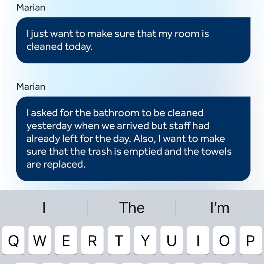 Communication with hotel...no response.