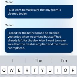 Communication with hotel...no response.