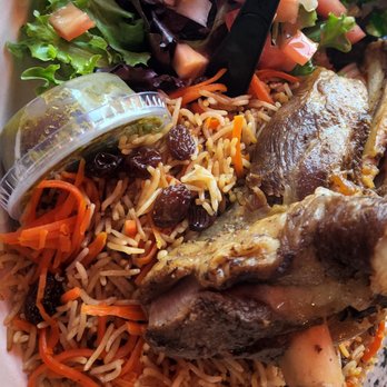 Baba Kabob - Kabuli palow (Qabeli Pulao) with lamb shank! Super tender and delicious. - Mediterranean Near Me - San Diego, California