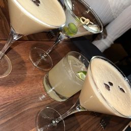 Creamy espresso martinis, dirty martini, and margarita Creamy espresso martinis, dirty martini, and margarita
