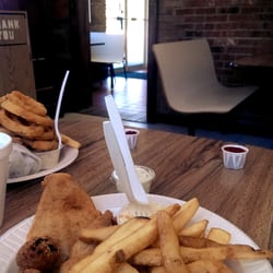 Alpha Restaurant - Flounder with a beautiful portion of fries, hush puppies and colslaw.