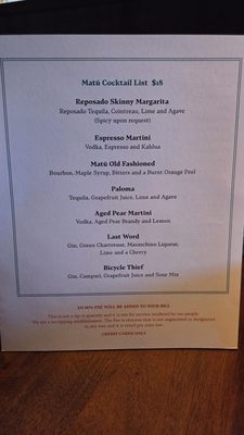 Menu photo 6 Matu Beverly Hills, CA