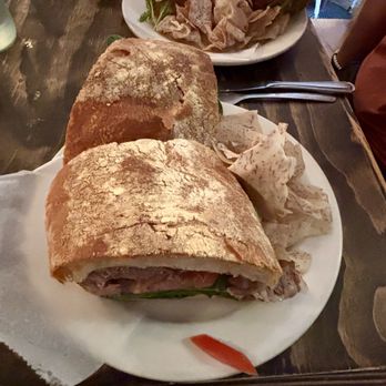 Cafe Giotto - Lamb Panino foreground and Giotto Special Panino background. - Cafes Near Me - Montclair, New Jersey
