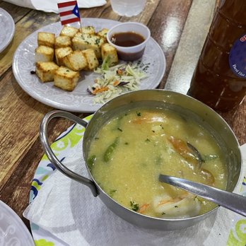 Orozco's - Queso frito in the back (with fruity (guava) dipping sauce) and garlic shrimp in the front. A+. - Puerto Rican Near Me - San Juan, Puerto Rico Orozco's - Queso frito in the back (with fruity (guava) dipping sauce) and garlic shrimp in the front. A+. - Puerto Rican Near Me - San Juan, Puerto Rico