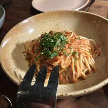 ASA - Los Gatos - Crab pasta special: spaghetti with small bits of shredded crab in a tomato sauce overwhelmed it. 2.5 stars - New American Near Me - Los Gatos, California ASA - Los Gatos - Crab pasta special: spaghetti with small bits of shredded crab in a tomato sauce overwhelmed it. 2.5 stars - New American Near Me - Los Gatos, California