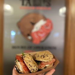 Tali's Bagels & Schmear - OG NYC mini bagel sandwich b/c they ran out of the big bagels :( good filling though!