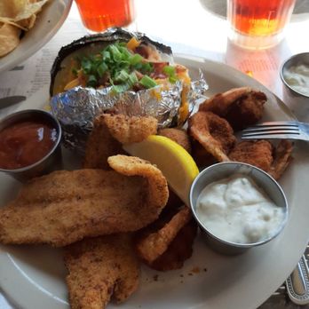 River City Grille - Sea food platter. 2 catfish, 4 shrimp. - American Near Me - Marble Falls, Texas River City Grille - Sea food platter. 2 catfish, 4 shrimp. - American Near Me - Marble Falls, Texas