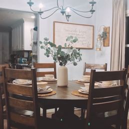 Black chandelier hung by Brian. Black chandelier hung by Brian.