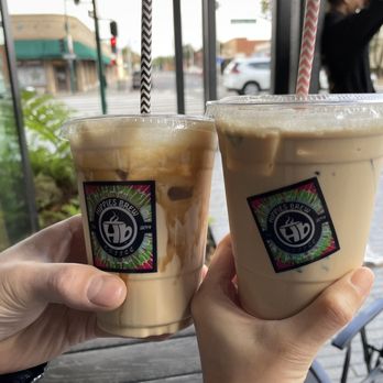 Hippies Brew - The Yonce Coffee (left) and Iced Mint Drip (right) - Coffee & Tea Near Me - Hayward, California Hippies Brew - The Yonce Coffee (left) and Iced Mint Drip (right) - Coffee & Tea Near Me - Hayward, California