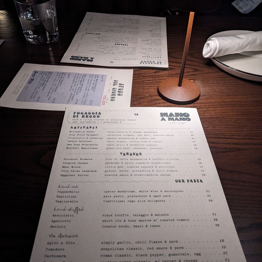 Mano A Mano - Menu - Italian Near Me - Chicago, Illinois Mano A Mano - Menu - Italian Near Me - Chicago, Illinois