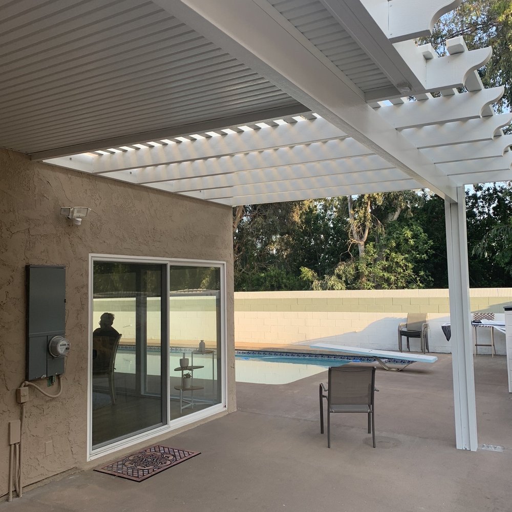 LJ Hausner Construction Company - Half covered and half lattice (2.5") - Patio Coverings Near Me - Tustin, California LJ Hausner Construction Company - Half covered and half lattice (2.5") - Patio Coverings Near Me - Tustin, California