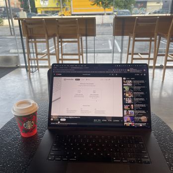 Starbucks - Learning and drinking free coffee I got using my stars on Starbucks app - Coffee & Tea Near Me - Los Angeles, California Starbucks - Learning and drinking free coffee I got using my stars on Starbucks app - Coffee & Tea Near Me - Los Angeles, California