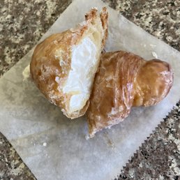 Inside the Cream Filled Croissant Pastry Inside the Cream Filled Croissant Pastry