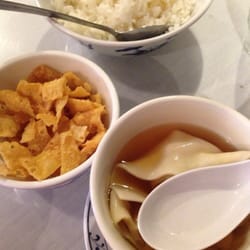 Evergreen Chinese - Wonton soup (added soy sauce)