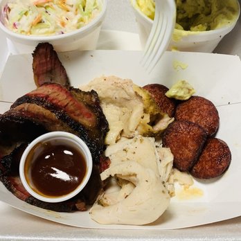 Uncle Joe's Restaurant - 3 meat plater with brisket, turkey, and sausage with slaw and potato salad - Delis Near Me - Ina, Illinois Uncle Joe's Restaurant - 3 meat plater with brisket, turkey, and sausage with slaw and potato salad - Delis Near Me - Ina, Illinois