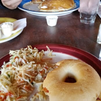 Melissa's MisSteak - They're yummy pancakes $8 and my breakfast sandwich with hash browns $9 - Steakhouses Near Me - Banff, Alberta