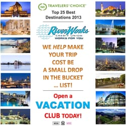 River Works Credit Union - If you had a STAYcation this Summer plan NOW for a VAcation next Summer!  Bon Voyage!