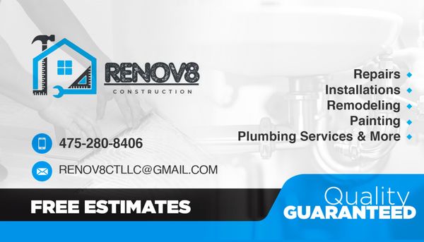 Renov8 Construction Logo