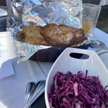 Clearman's Steak 'N Stein - Soggy cheese bread and bland red cabbage salad. - Steakhouses Near Me - Pico Rivera, California