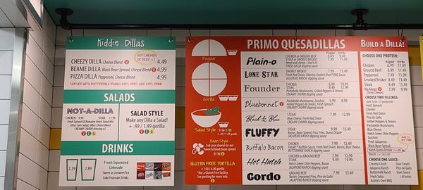 Menu photo 2 Dillas Quesadillas Forney, TX