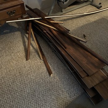 Empire Today - How our new flooring was stacked by the installers during repairs. - Carpet Installation Near Me