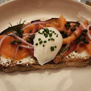 Lyle's - Salmon Toast + Poach Egg - Breakfast & Brunch Near Me - Washington, DC, District of Columbia Lyle's - Salmon Toast + Poach Egg - Breakfast & Brunch Near Me - Washington, DC, District of Columbia