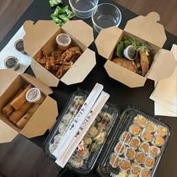 Sushi, Veggie Spring Rolls, Crab Rangoon, Gyoza Beef Sushi, Veggie Spring Rolls, Crab Rangoon, Gyoza Beef