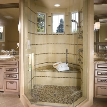 Bowers Tile - a corner shower in a bathroom - General Contractors Near Me