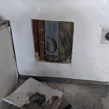 Dad's Best Handyman Services - During: BJ removed the busted up drywall.. - Handyman Near Me Dad's Best Handyman Services - During: BJ removed the busted up drywall.. - Handyman Near Me