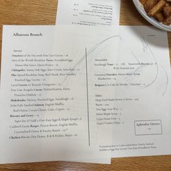 Albatross - Brunch menu 11/30/25