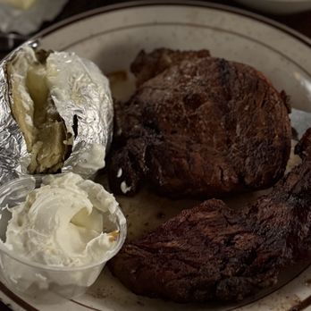 Jocko's Steak House - Steak sandwich, baked potato, beans, and bread. - Steakhouses Near Me - Nipomo, California