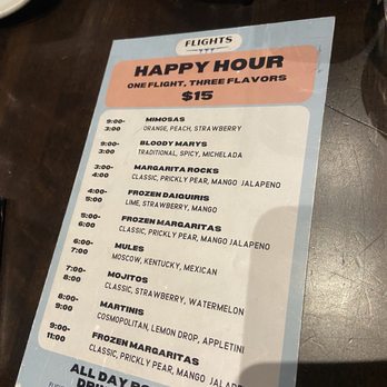 Flights - Menu - New American Near Me - Las Vegas, Nevada