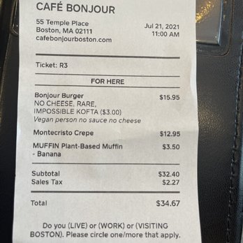 Cafe Bonjour - Vegan Person - Breakfast & Brunch Near Me - Boston, Massachusetts