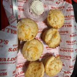 Waldo's Chicken & Beer - CHEDDAR BISCUIT BASKET